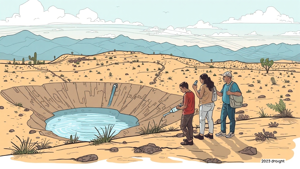 가뭄으로 인한 시민 불편 (illustration 스타일)