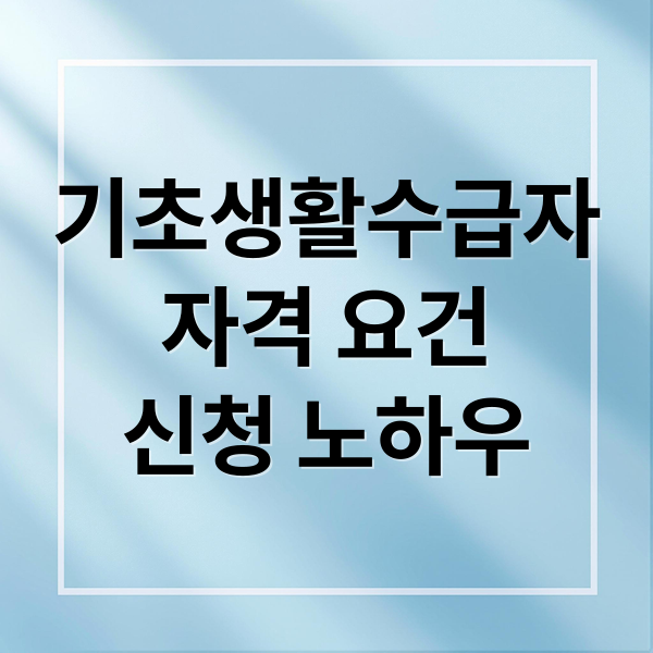 기초생활수급자
자격 요건
신청 노하우 (기초생활수급자 신청 통과 방법 완벽 정리 가이드)