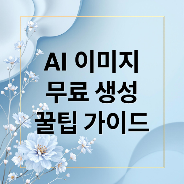 AI 이미지
무료 생성
꿀팁 가이드 (무료 AI 이미지 생성 사이트)