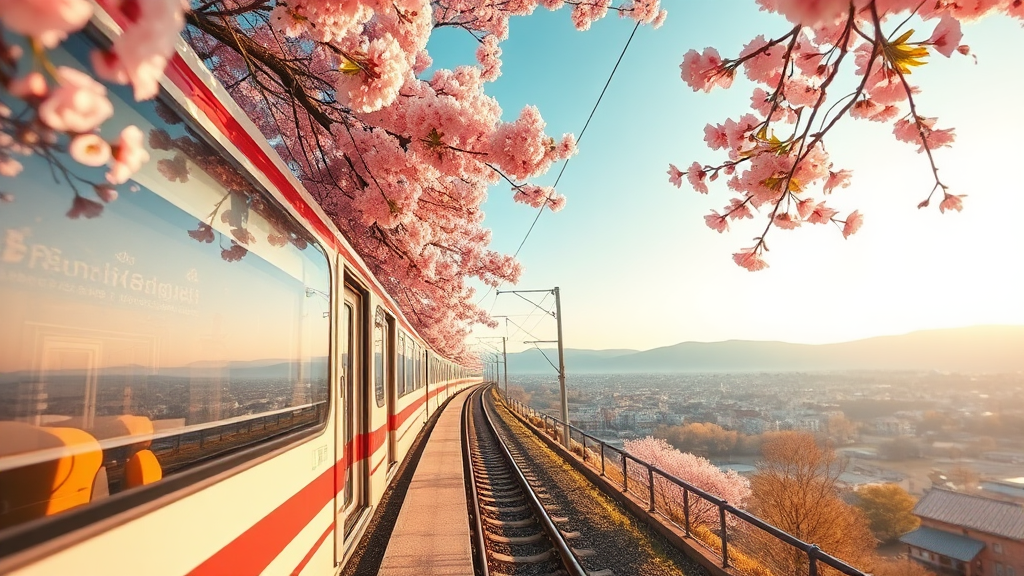 창원 진해: 벚꽃 명소와 축제 즐기기 (realistic 스타일)