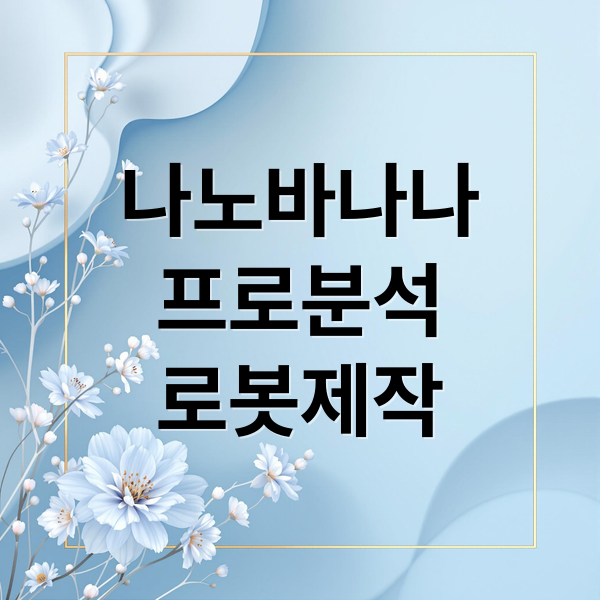 나노바나나
프로분석
로봇제작 (나노바나나 프로)