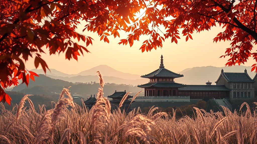 가을 사진 명당, 인생샷을 남기다 (realistic 스타일)