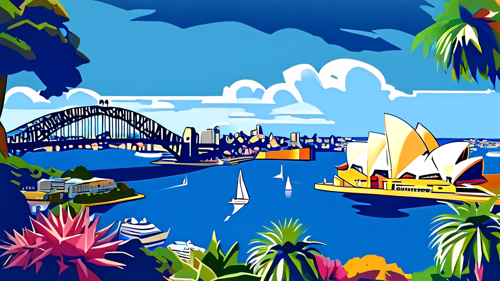 잊지 못할 추억 만들기: 시드니 오페라 하우스 여행 (cartoon 스타일)