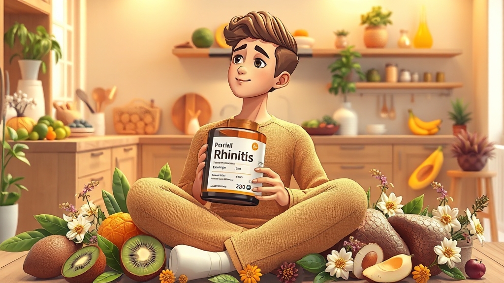 비염 완화를 위한 영양제, 어떤 성분이 좋을까? (illustration 스타일)