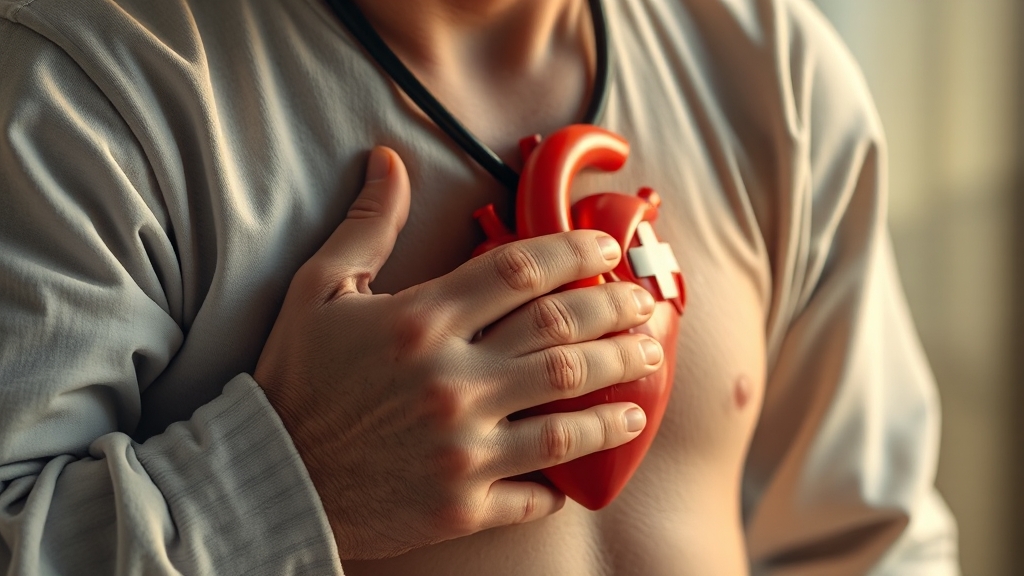 심근경색 발생 시 대처 및 예방 (realistic 스타일)