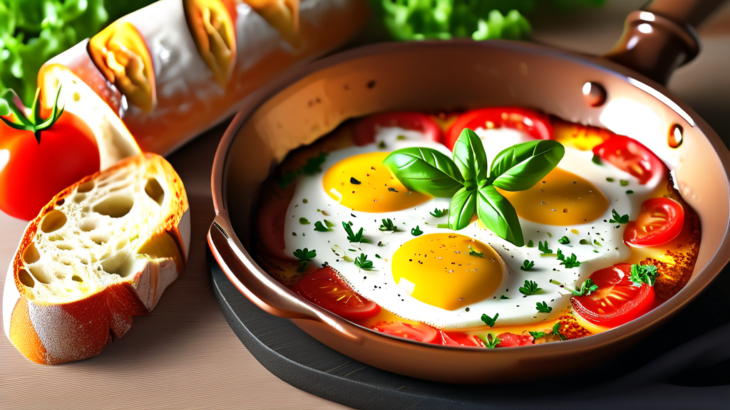 토마토 계란 치즈 요리: 든든한 한 끼 (realistic 스타일)