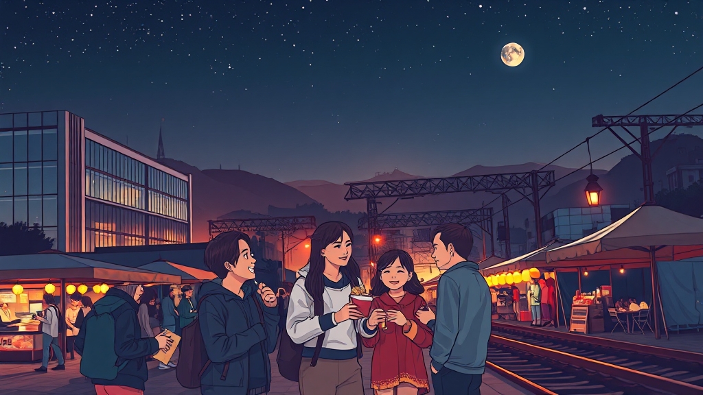 군산 야행 관람 포인트 (illustration 스타일)