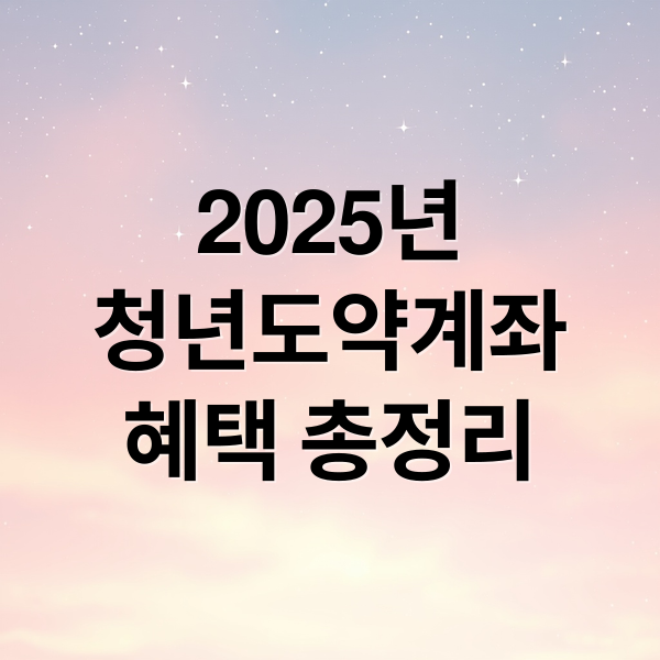 2025년
청년도약계좌
혜택 총정리 (청년도약계좌 신청 조건)