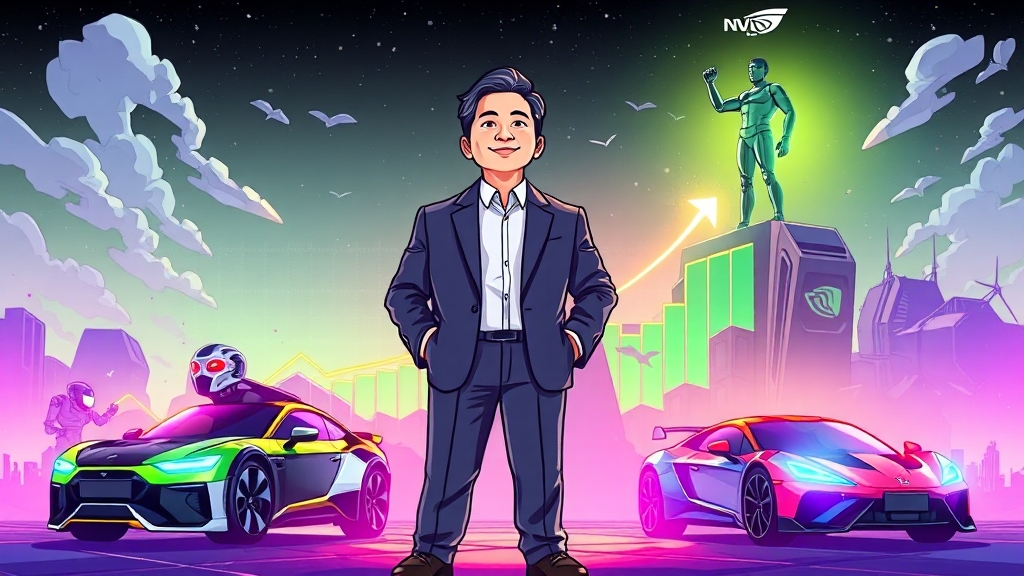 엔비디아의 눈부신 실적 성장과 미래 전망 (cartoon 스타일)