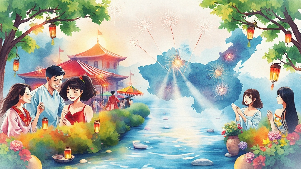 지역별 대표 축제 (watercolor 스타일)