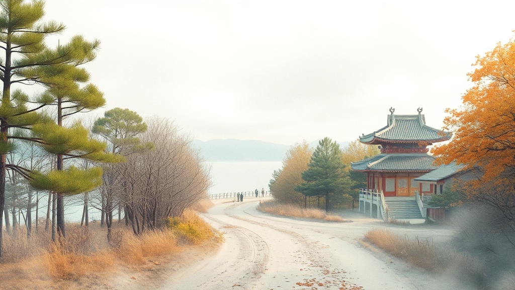 축제 주변 볼거리 (watercolor 스타일)
