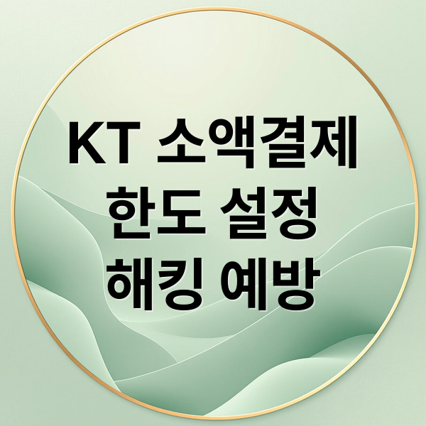 KT 소액결제
한도 설정
해킹 예방 (KT 소액결제 한도 변경,KT 소액결제 해킹)