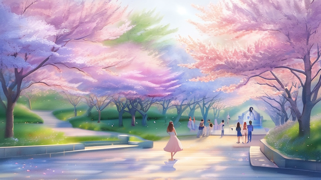 서울대공원 벚꽃 시즌 특별 이벤트 및 프로그램 (watercolor 스타일)