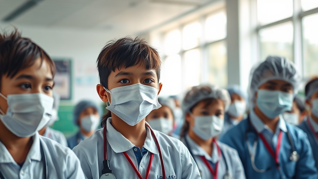 사회 이슈: AI 범죄, 의료 개혁, 늘봄학교 확대 (realistic 스타일)