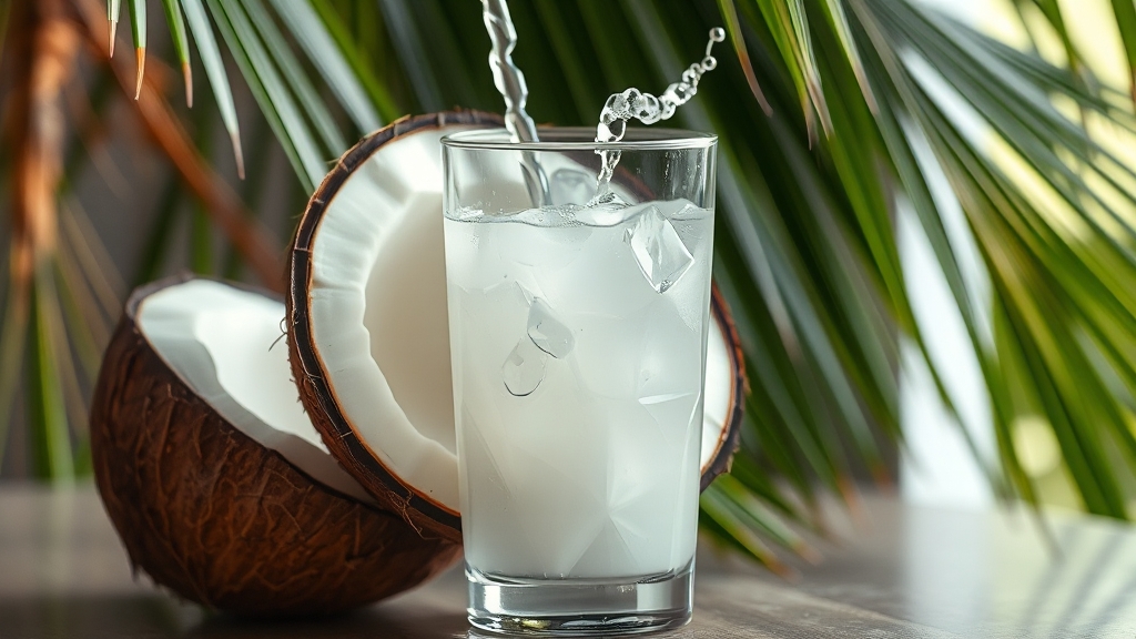 코코넛워터 부작용 및 주의사항 (realistic 스타일)