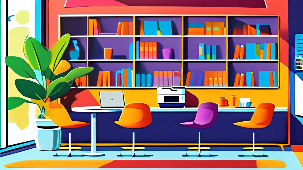 스터디카페별 주요 서비스 및 편의시설 비교 (cartoon 스타일)