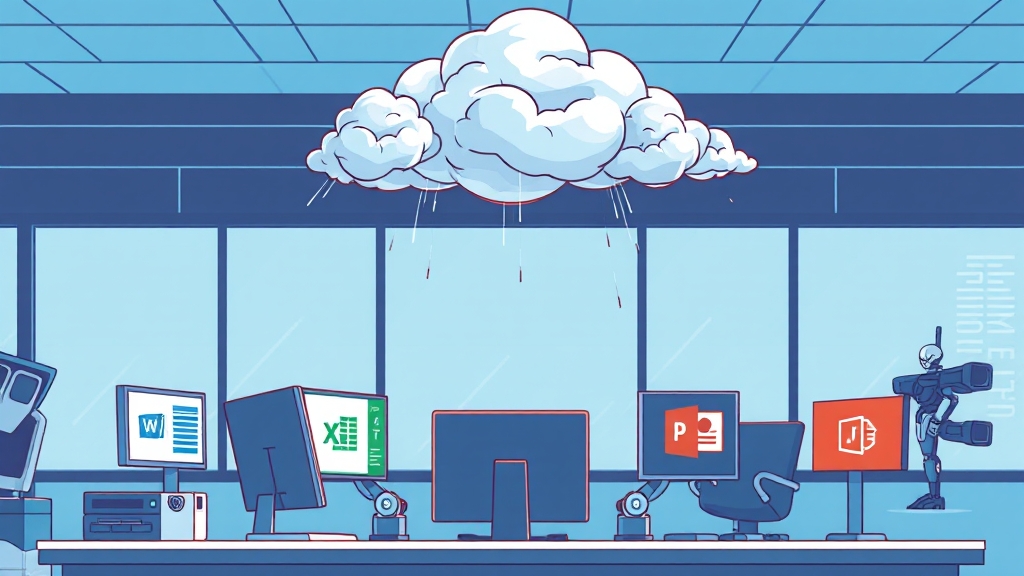 Microsoft 365 소개 및 활용 (illustration 스타일)