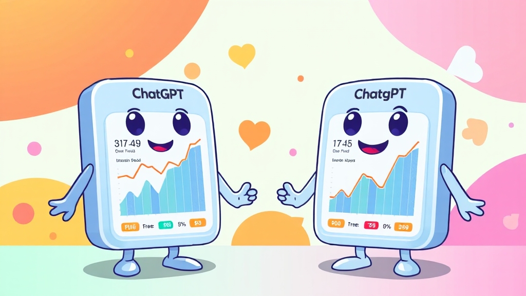 챗GPT 무료 vs 유료 버전 비교 (cartoon 스타일)