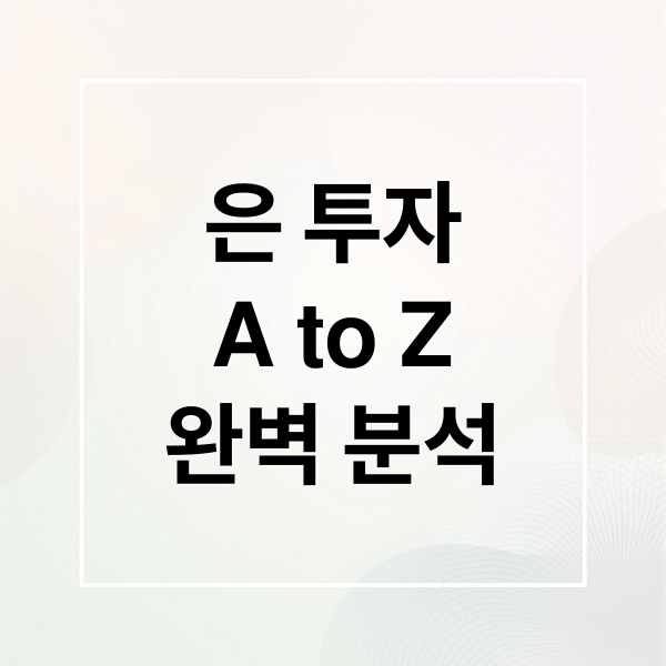 은 투자
A to Z
완벽 분석 (은 투자 방법)