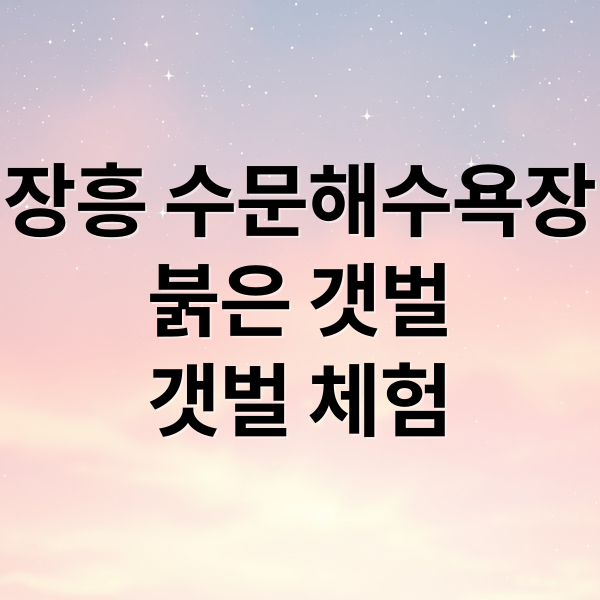 장흥 수문해수욕장
붉은 갯벌
갯벌 체험 (장흥 수문해수욕장)