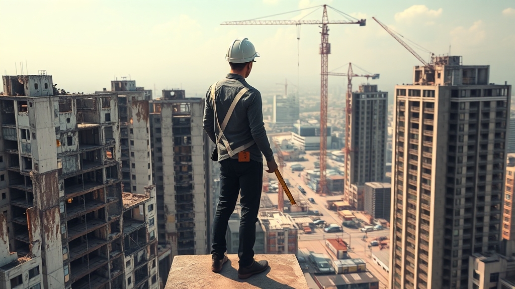 재건축 관련 논란 및 과제 (realistic 스타일)