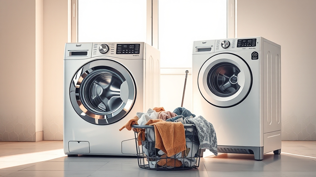 드럼 vs 통돌이: 장단점 비교 (realistic 스타일)