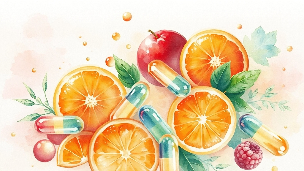 멀티비타민, 왜 필요할까? (watercolor 스타일)