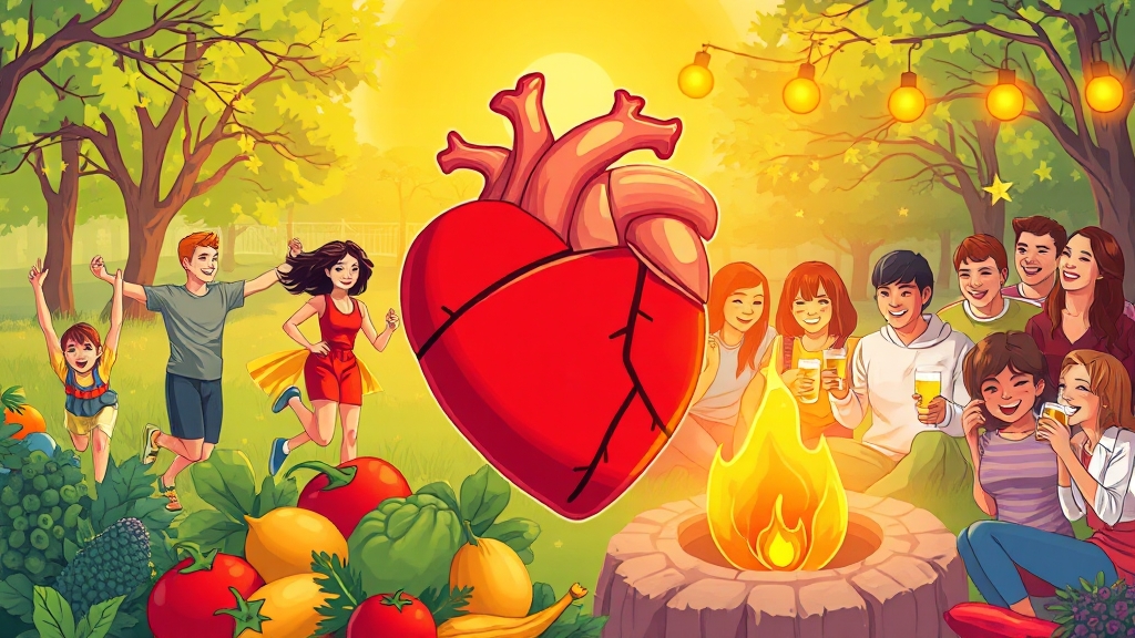 부정맥 예방, 생활 습관이 중요해요! (illustration 스타일)