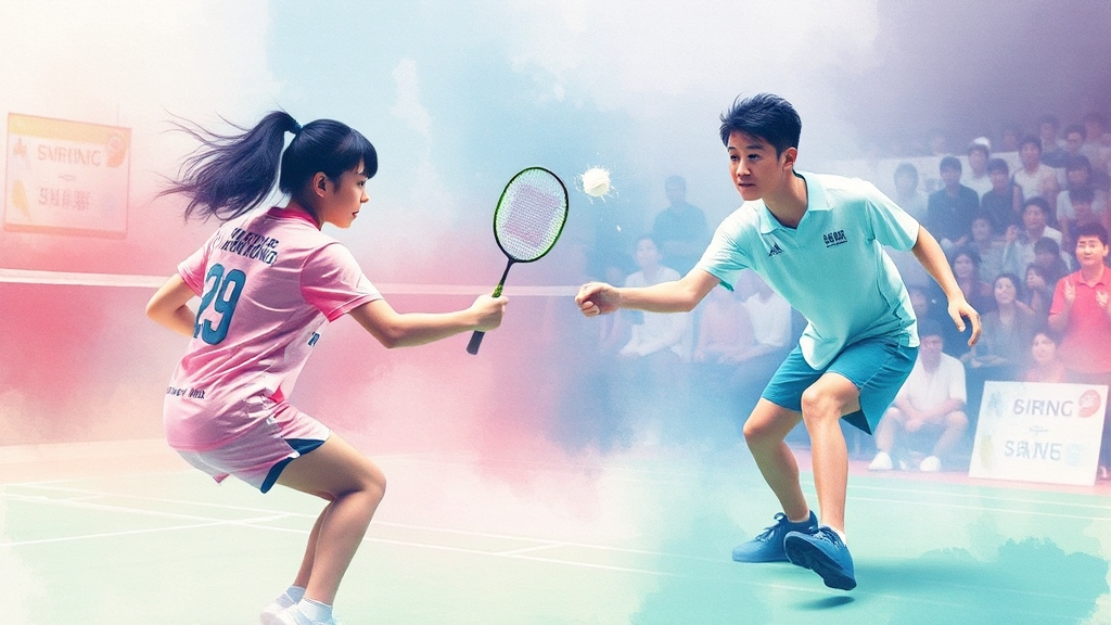 안세영, 프랑스 오픈 4강 과정 (watercolor 스타일)