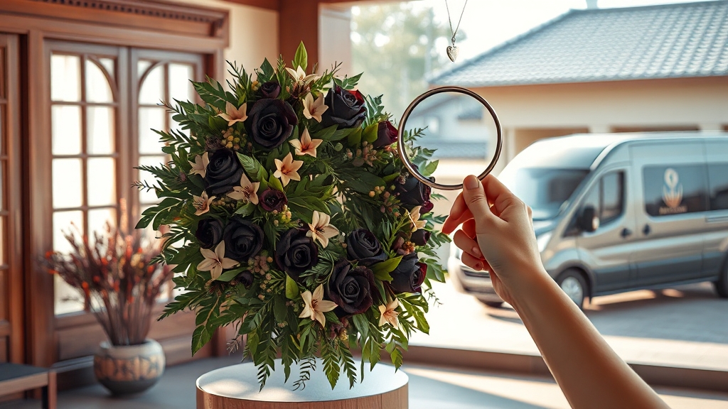 업체 선정: 근조화환 선택 (realistic 스타일)