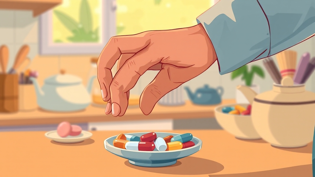 관절염약 올바른 복용법 (cartoon 스타일)
