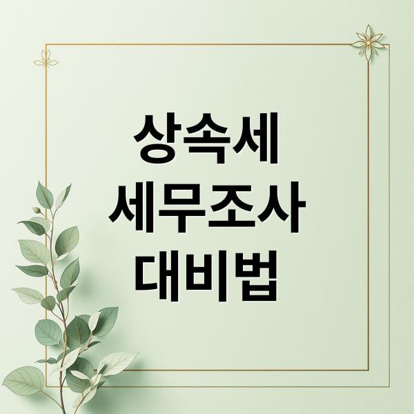상속세
세무조사
대비법 (상속세 세무조사 절차)