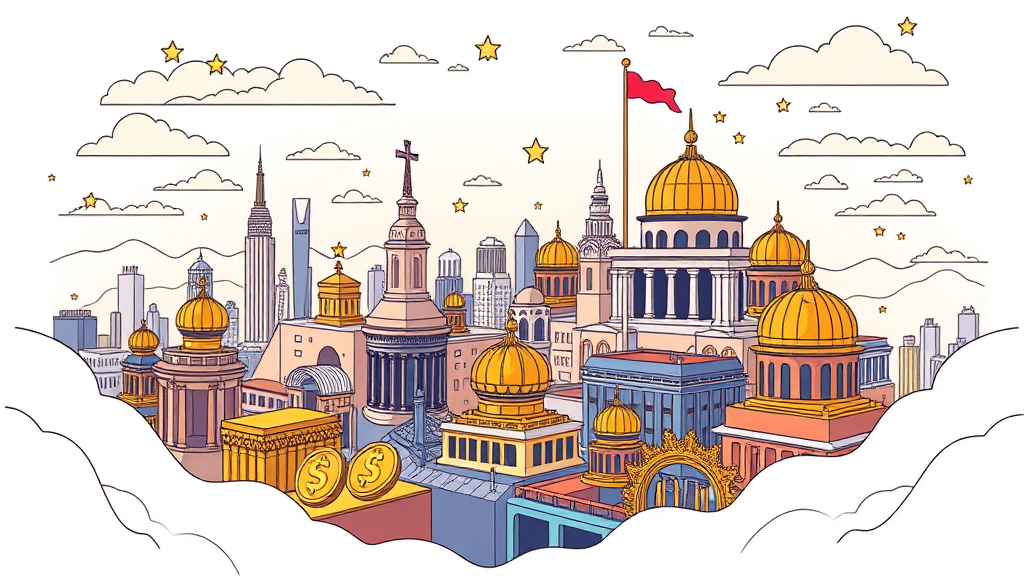 달러, 금, 국채: 토큰화 시대의 새로운 가치 (illustration 스타일)