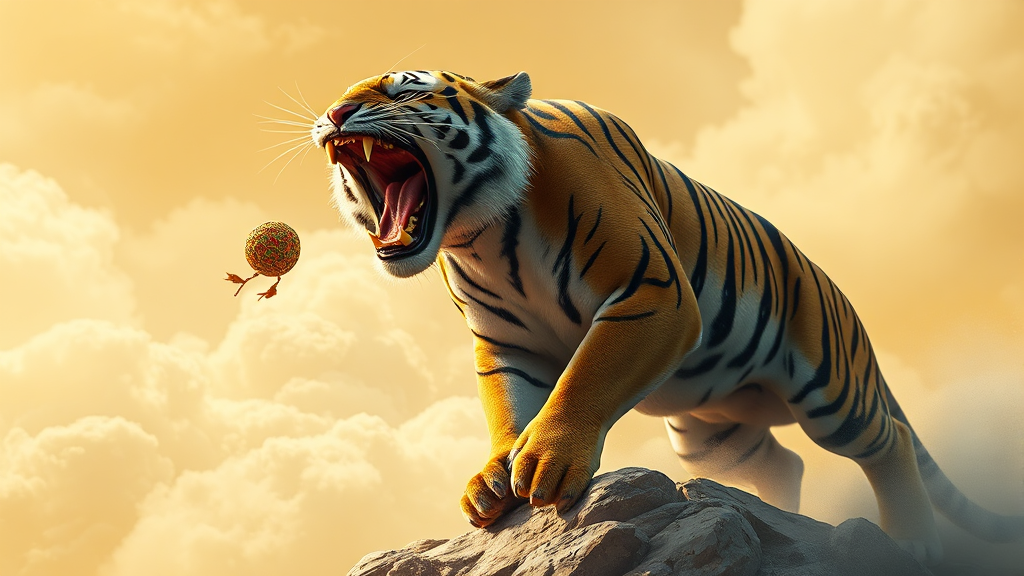 호랑이띠: 잠재력 폭발의 해 (realistic 스타일)