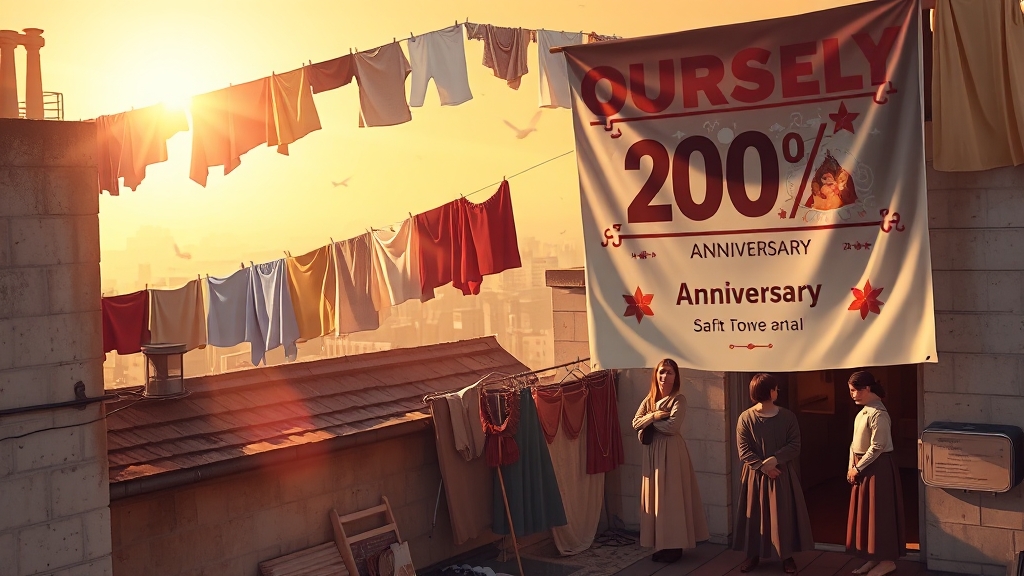 뮤지컬 빨래: 20주년 의미와 가치 (illustration 스타일)