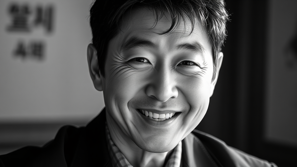 국민 배우, 그의 삶과 발자취 (realistic 스타일)