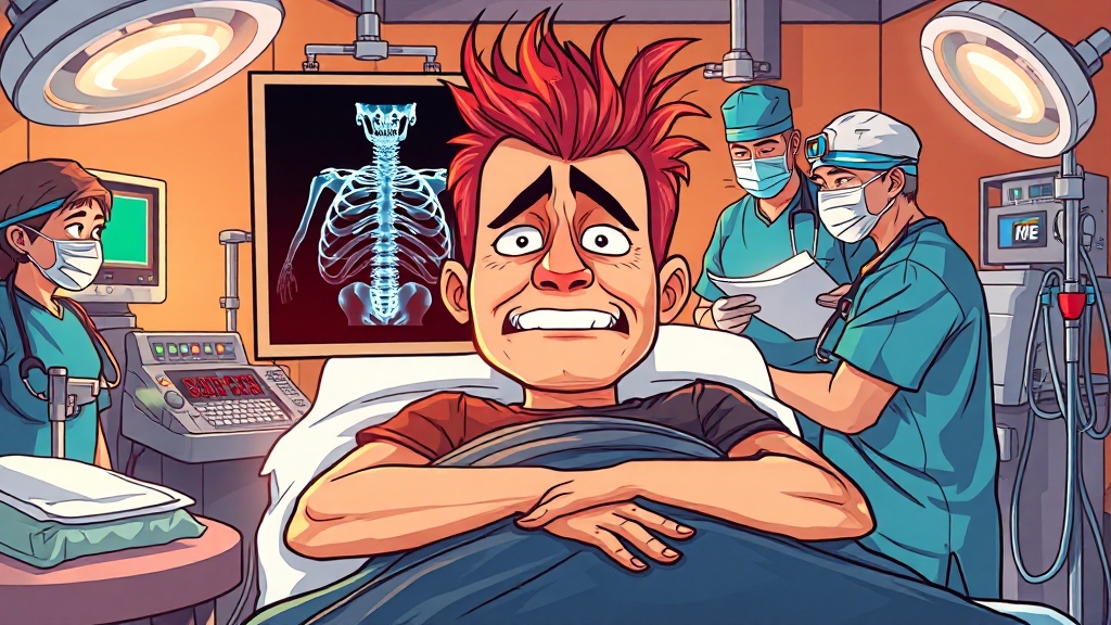 60대 허리 통증 원인 (cartoon 스타일)