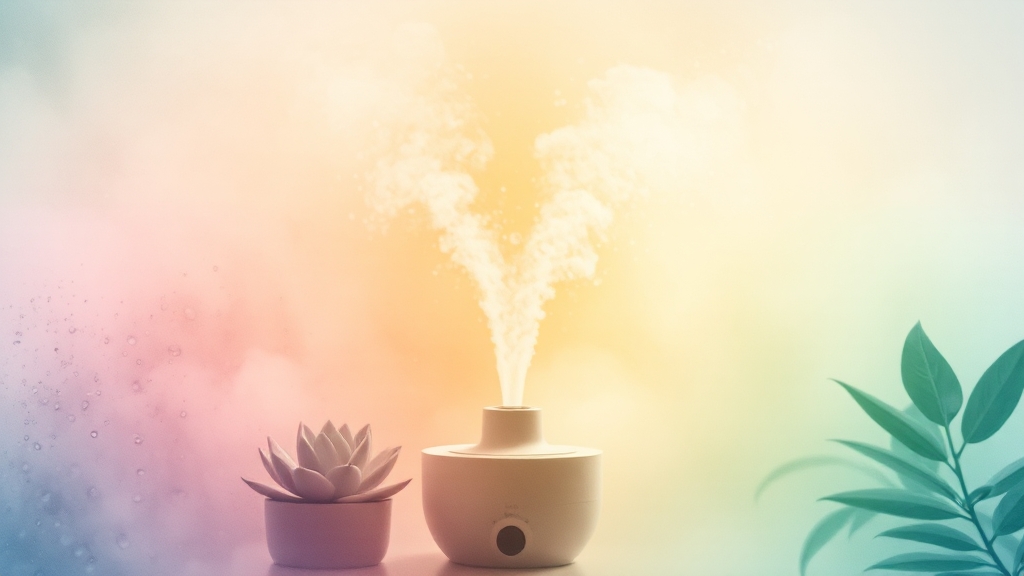 가습기 종류별 특징 및 작동 원리 (watercolor 스타일)