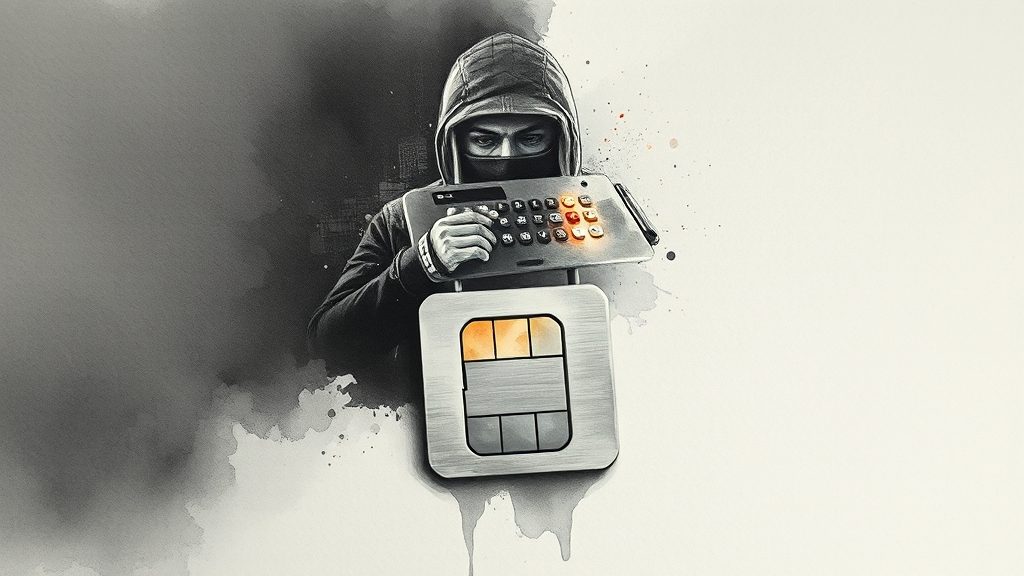 유심 해킹, 얼마나 위험할까? (watercolor 스타일)