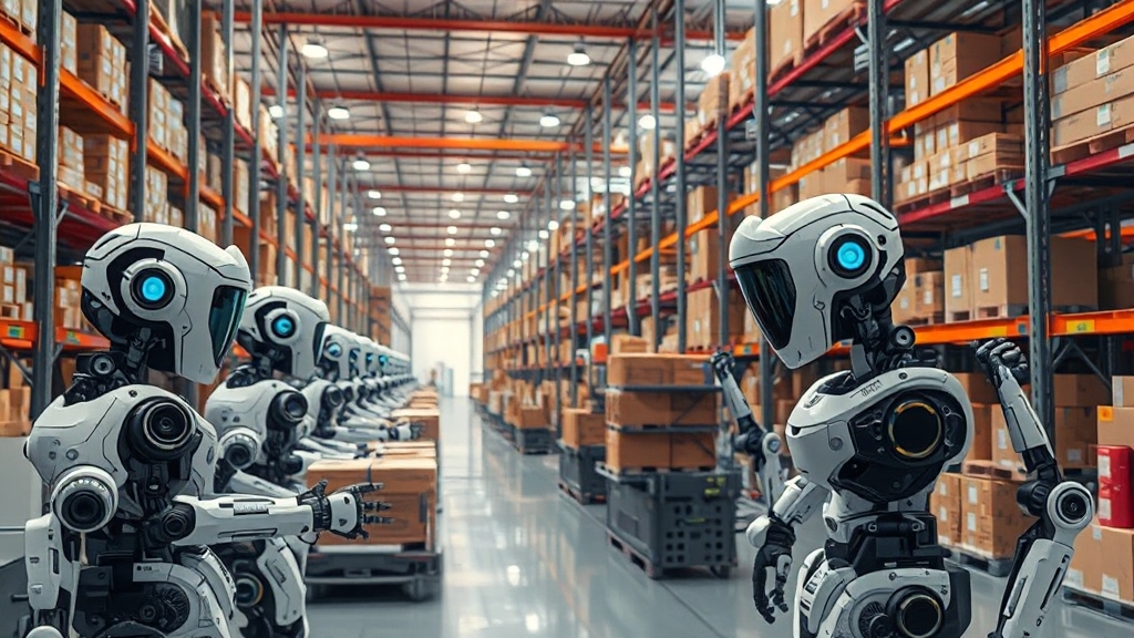 물류 AI 로봇 개요 (realistic 스타일)
