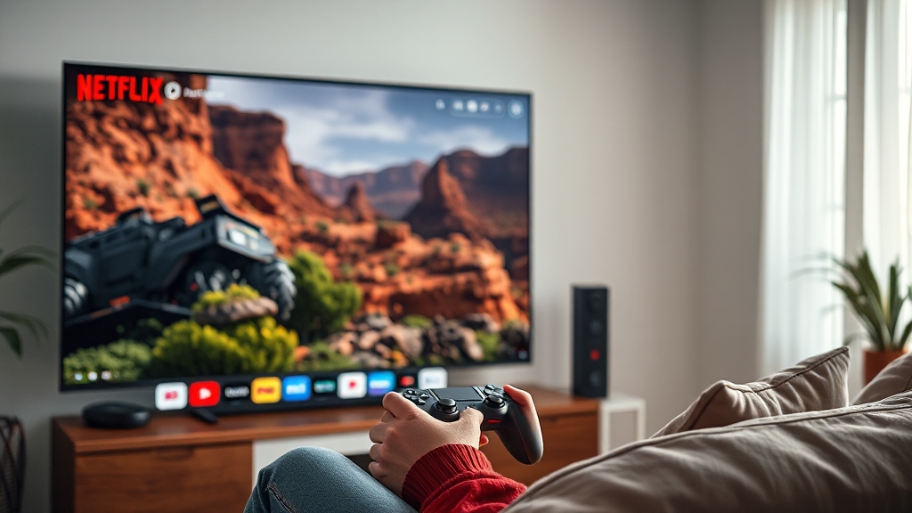 더함 4K QLED TV 개요 (realistic 스타일)