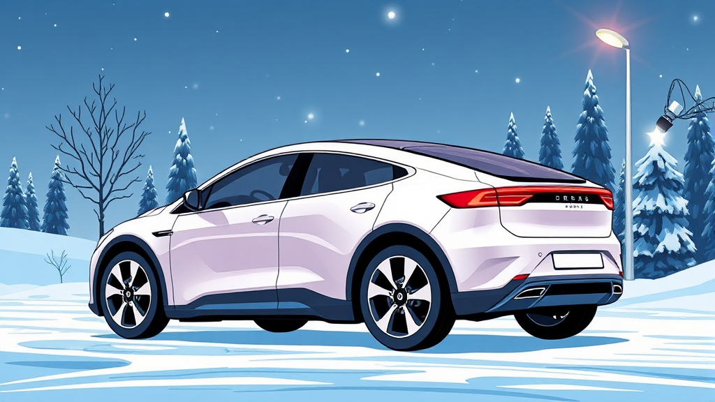 겨울철 주행거리 감소 원인 (illustration 스타일)