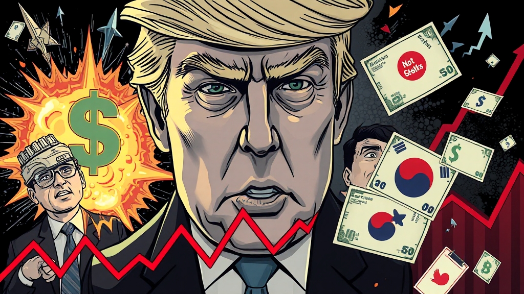 환율 상승 배경: 트럼프 리스크 (illustration 스타일)