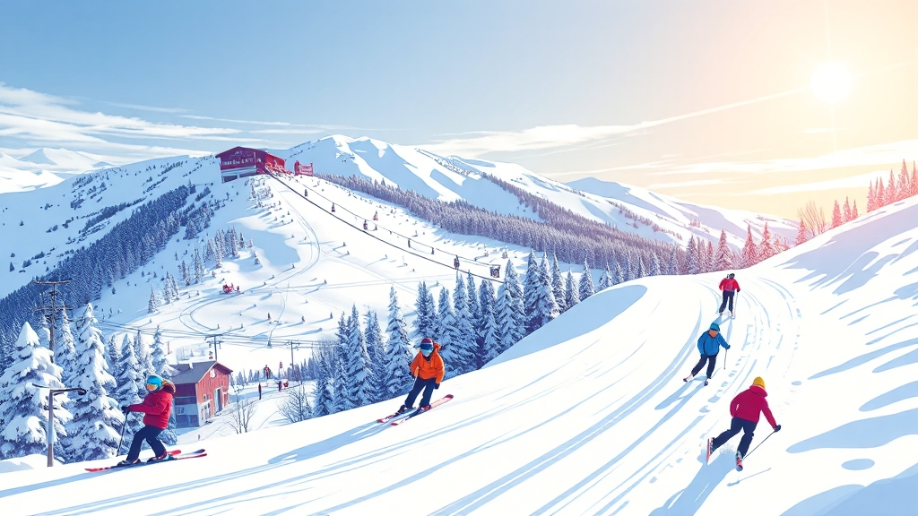 전라/경상도 스키장 개장 일정 (cartoon 스타일)