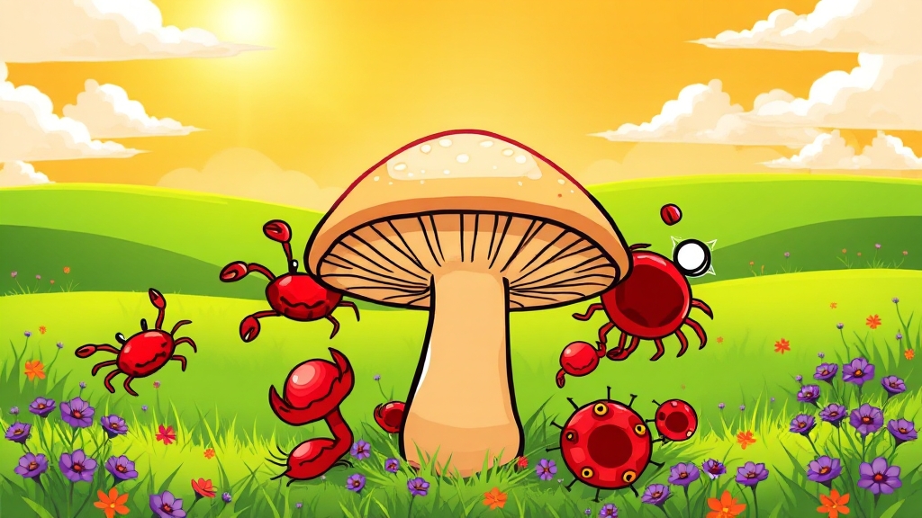 새송이버섯 & 건강, 최신 연구 (cartoon 스타일)