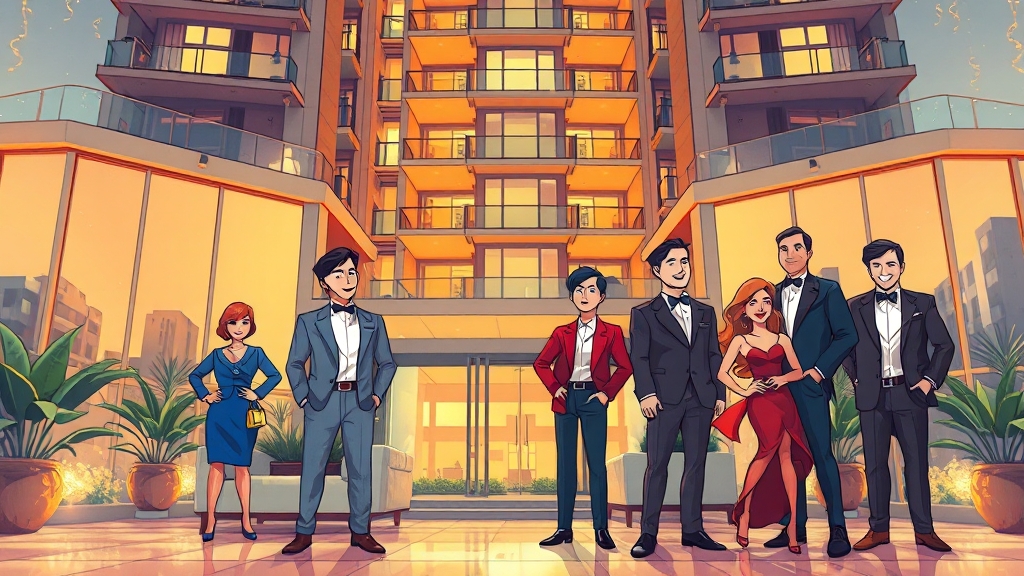 입주 조건 및 편의시설 이용 안내 (cartoon 스타일)