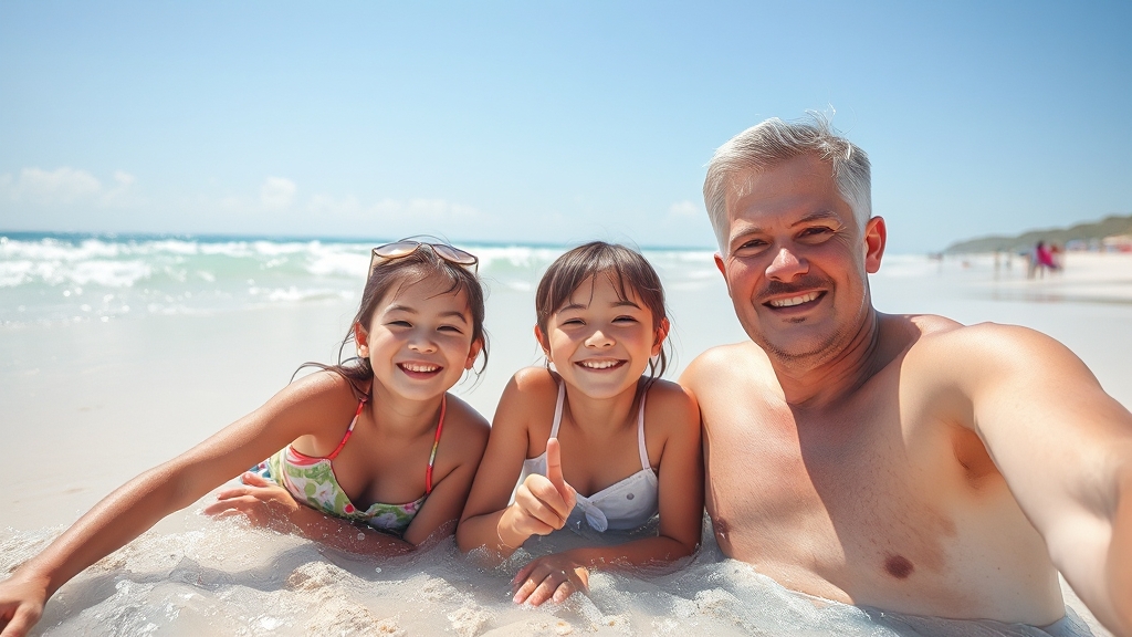 대광해수욕장의 매력 포인트 (realistic 스타일)