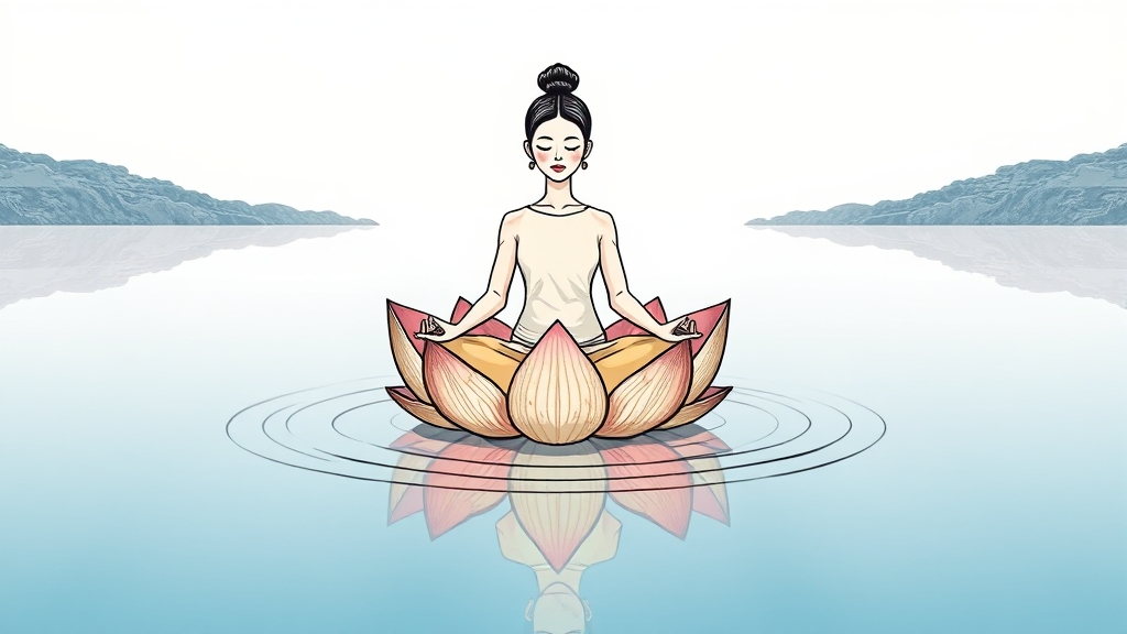 마음 챙김: 명상과 심리적 안정 (cartoon 스타일)
