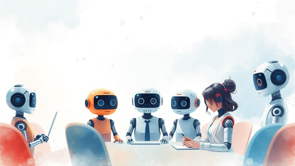 AI 회의록 활용 팁 (watercolor 스타일)