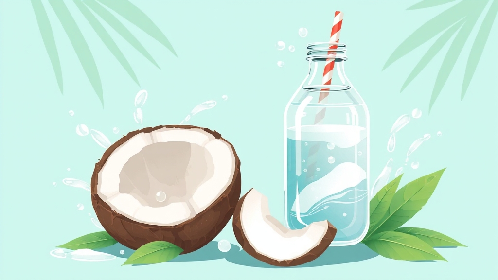 코코넛워터 주요 효능 (illustration 스타일)
